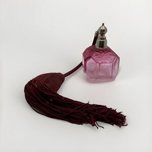 Vintage Signed Fizz BTE SGDG Cranberry Perfume Cut Art Deco Bottle W Diffuser FR